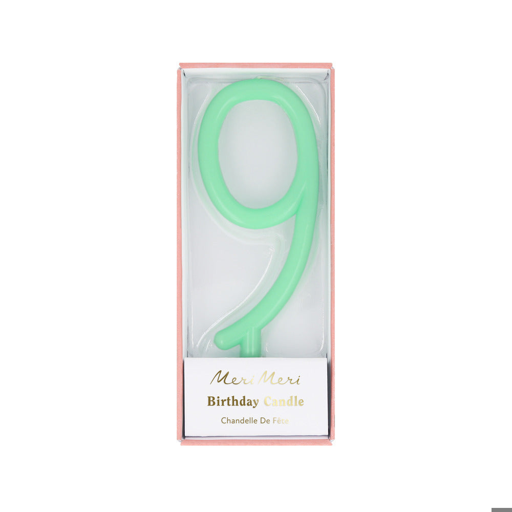 Large Slim Number 9 Candle (x 1)