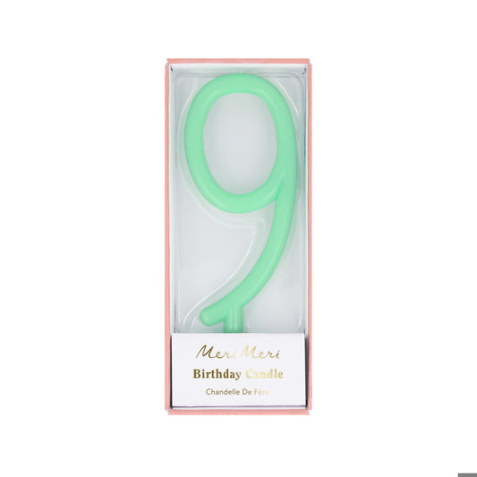Large Slim Number 9 Candle (x 1)