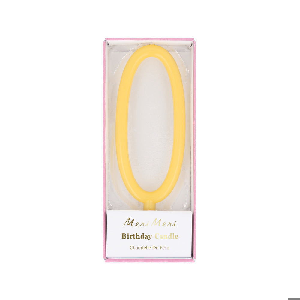 Large Slim Number 0 Candle (x 1)